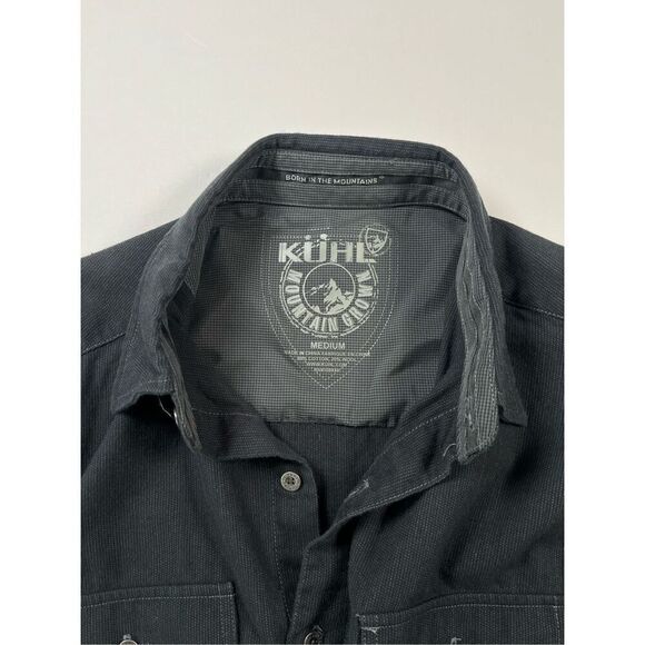Kuhl Cotton Wool Blend Long Sleeve Button Up Charcoal Grey Men's Size Medium EUC - Picture 3 of 11